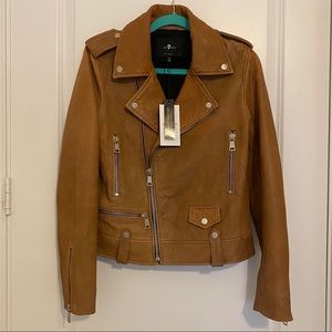 7 for all mankind leather Moto jacket -NWT!